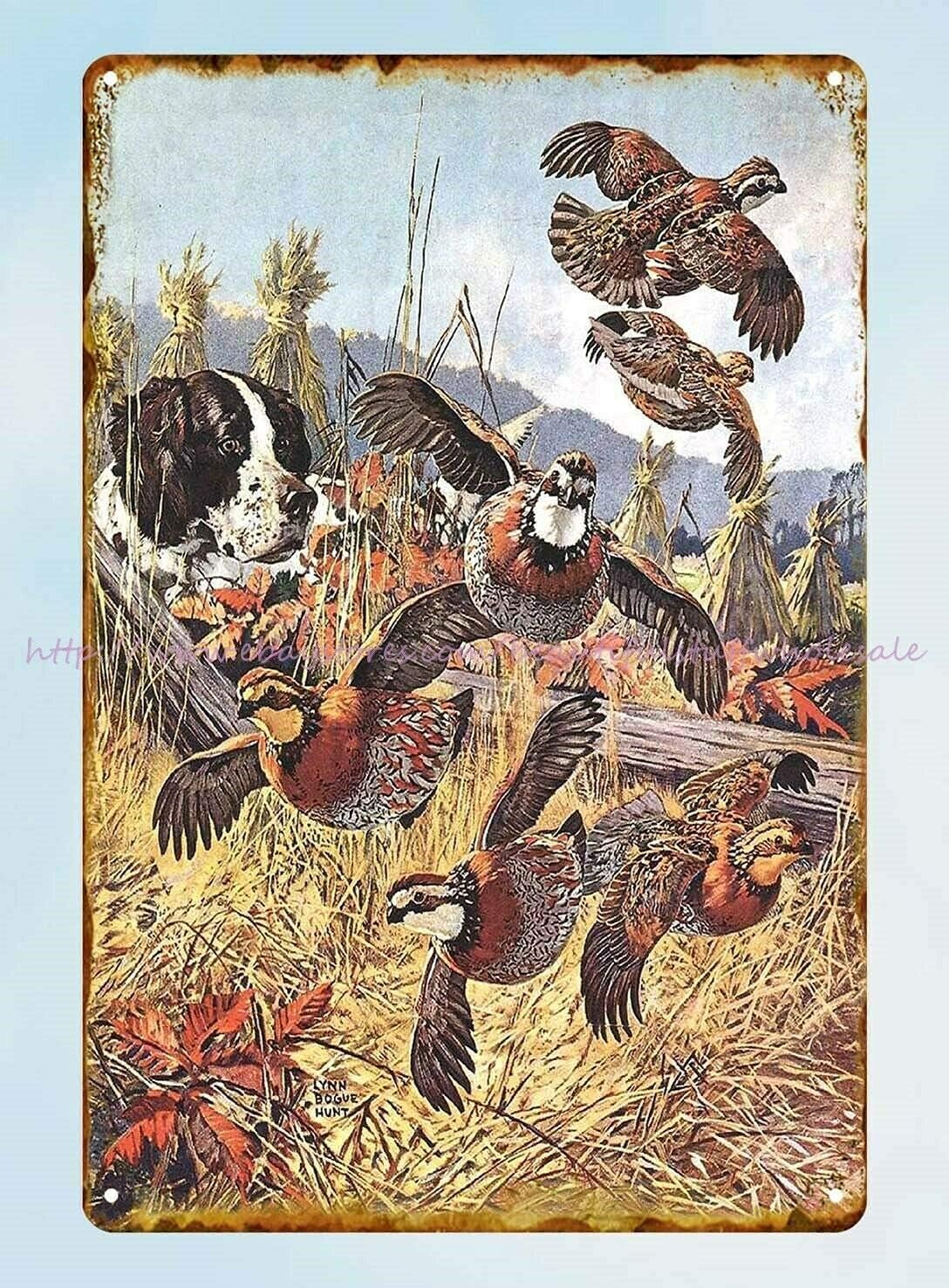 Hunting Quail - 1p, 레트로 메탈 틴 사인 옥수수밭에서