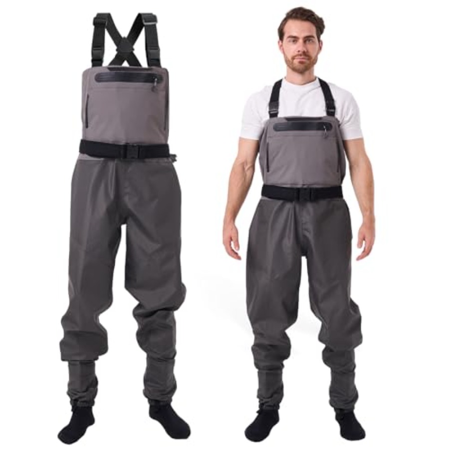 Fishing Waders Breathable - 낚시용 가슴장화, 스타킹풋 포함, 3겹 나일론,