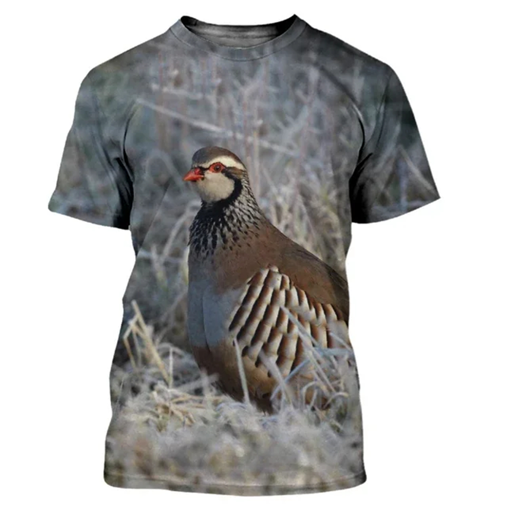 여름 동물 메추라기 3D 프린트 티셔츠 위장 사냥 남자 - Hunting Quail 리뷰 및 가격